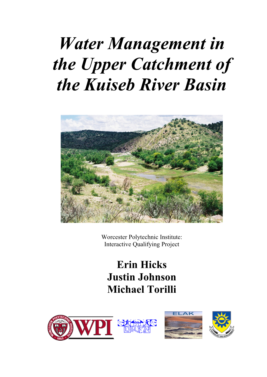 Water Management in the Upper Catchment of the Kuiseb River Basin