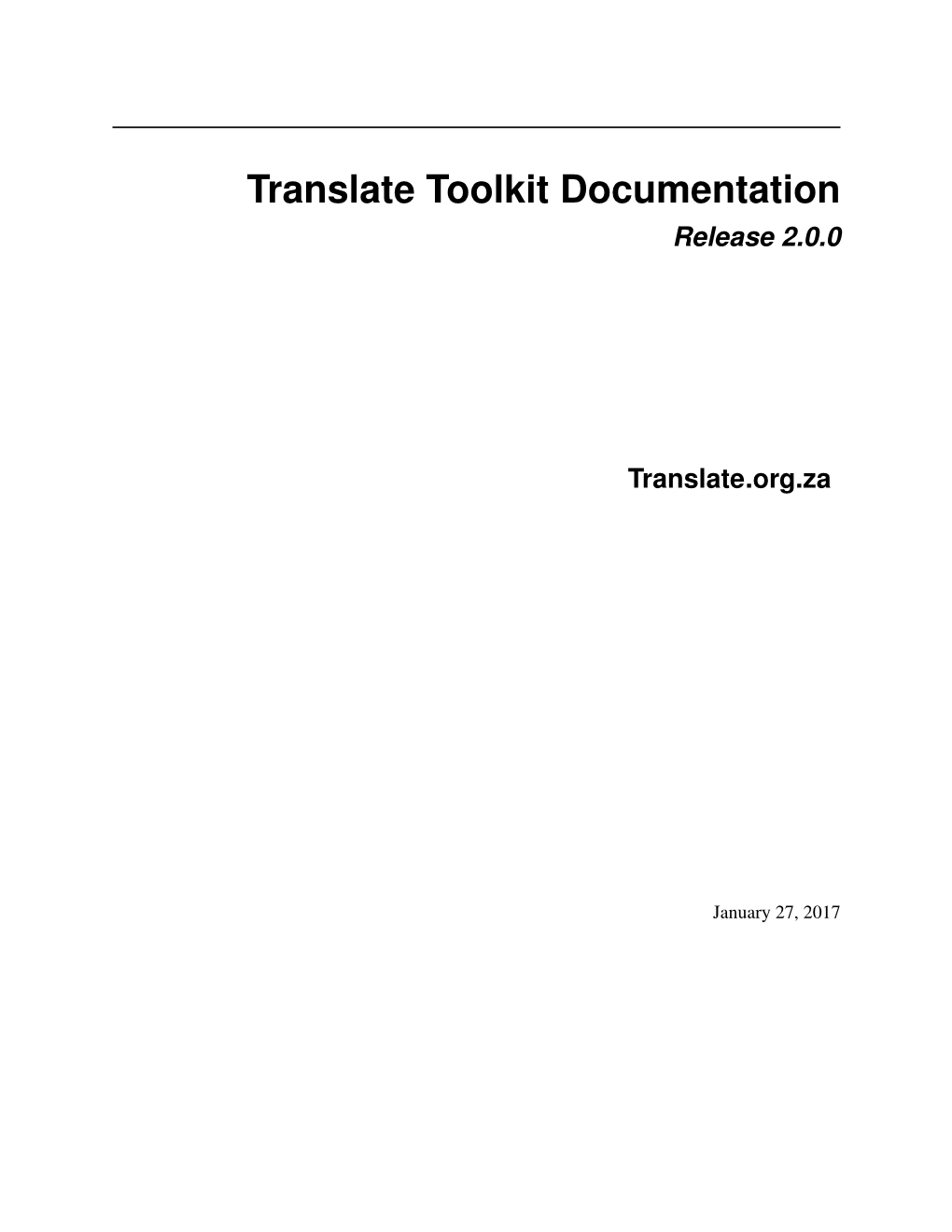 Translate Toolkit Documentation Release 2.0.0