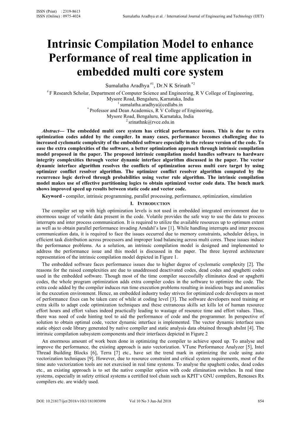 Intrinsic Compilation Model to Enhance Performance of Real Time