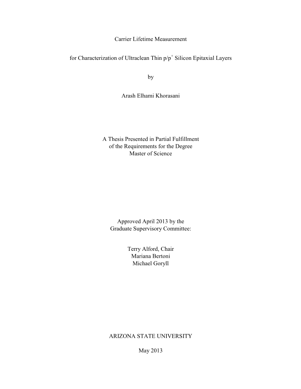 Carrier Lifetime Measurement for Characterization of Ultraclean Thin P/P+ Silicon Epitaxial Layers