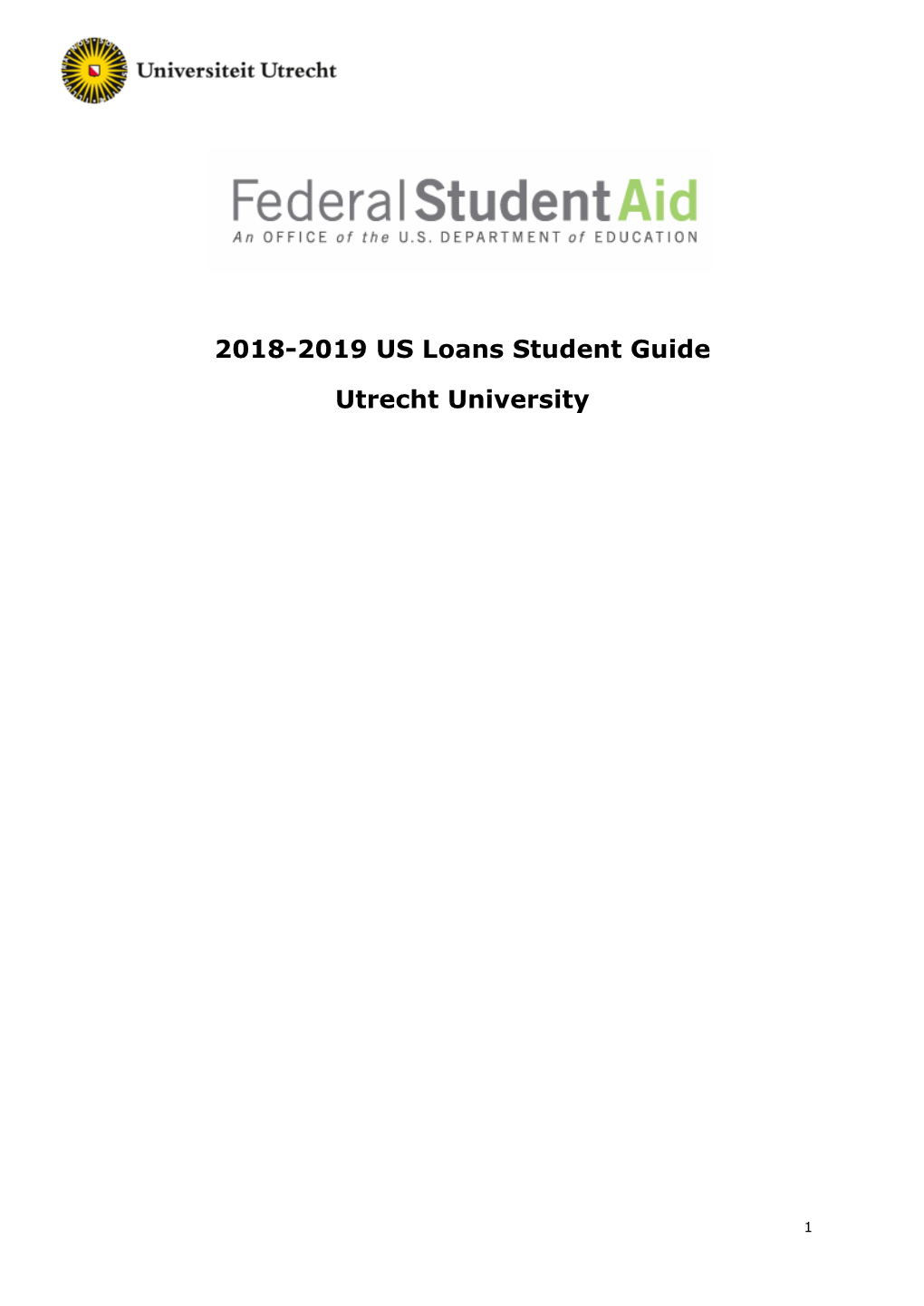 2018-2019 US Loans Student Guide Utrecht University