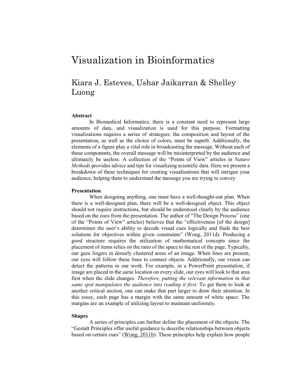 Visualization in Bioinformatics