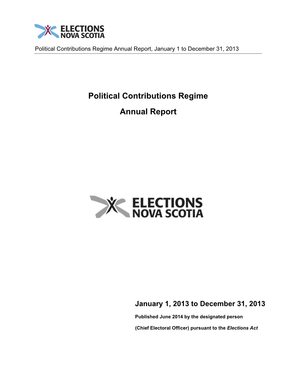 Political Contributions Regime Annual Report 2013