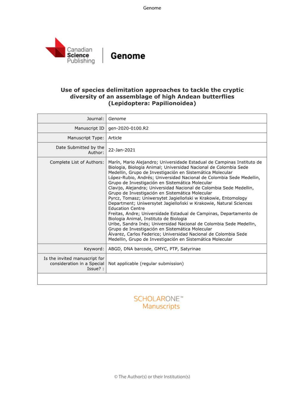 Use of Species Delimitation Approaches to Tackle the Cryptic Diversity of an Assemblage of High Andean Butterflies (Lepidoptera: Papilionoidea)