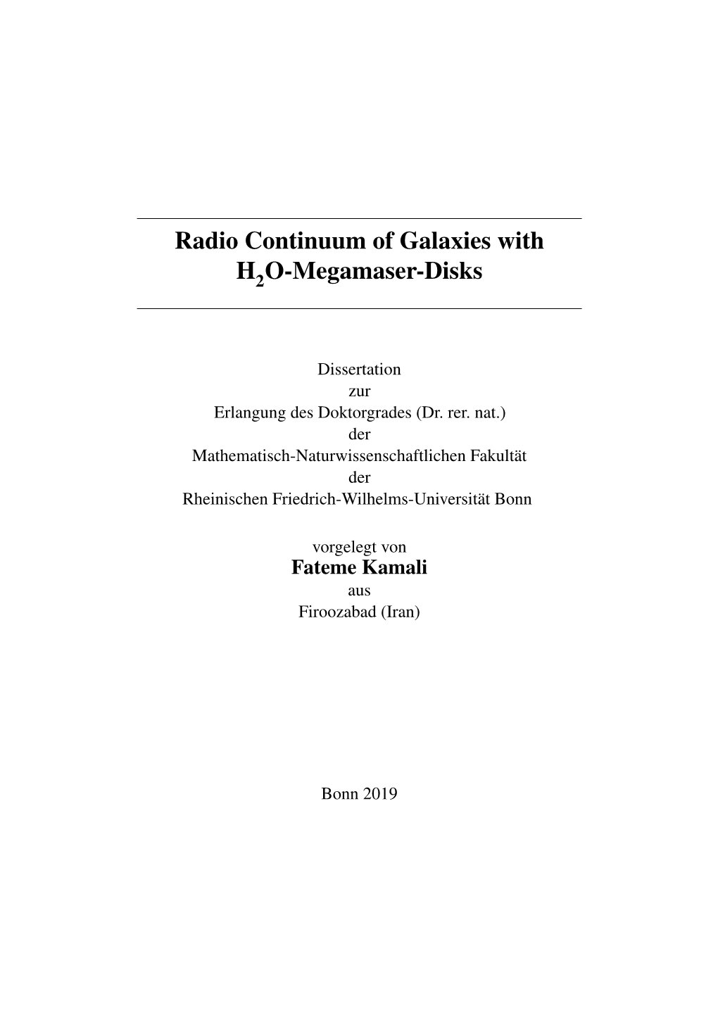 Radio Continuum of Galaxies with H2O-Megamaser-Disks