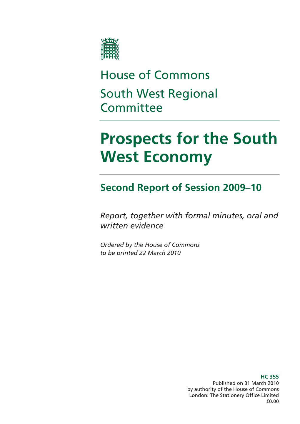 Prospects for the South West Economy