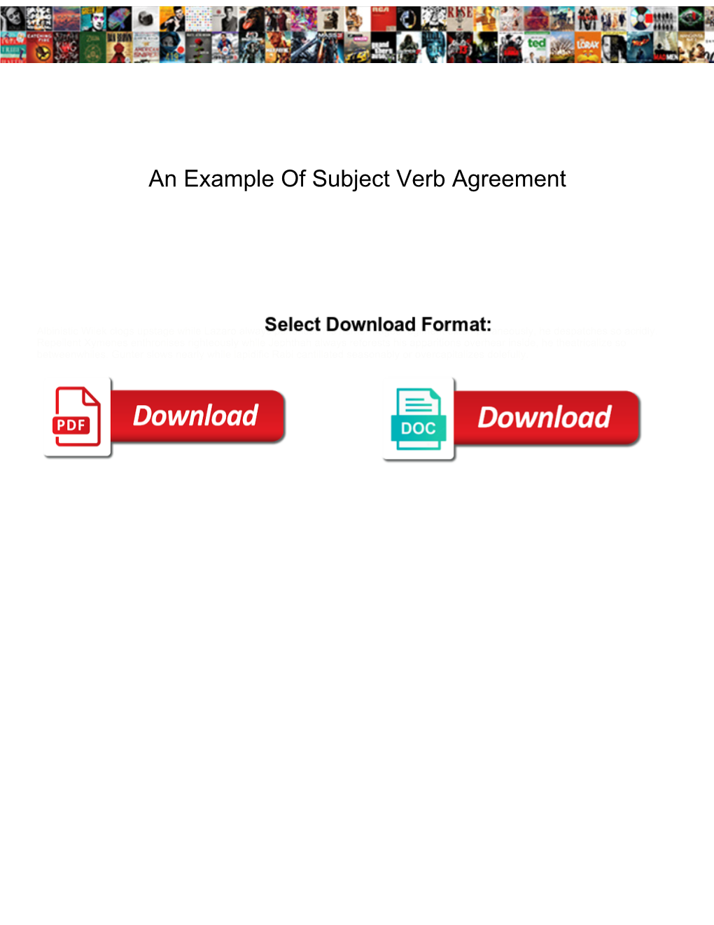 An Example of Subject Verb Agreement