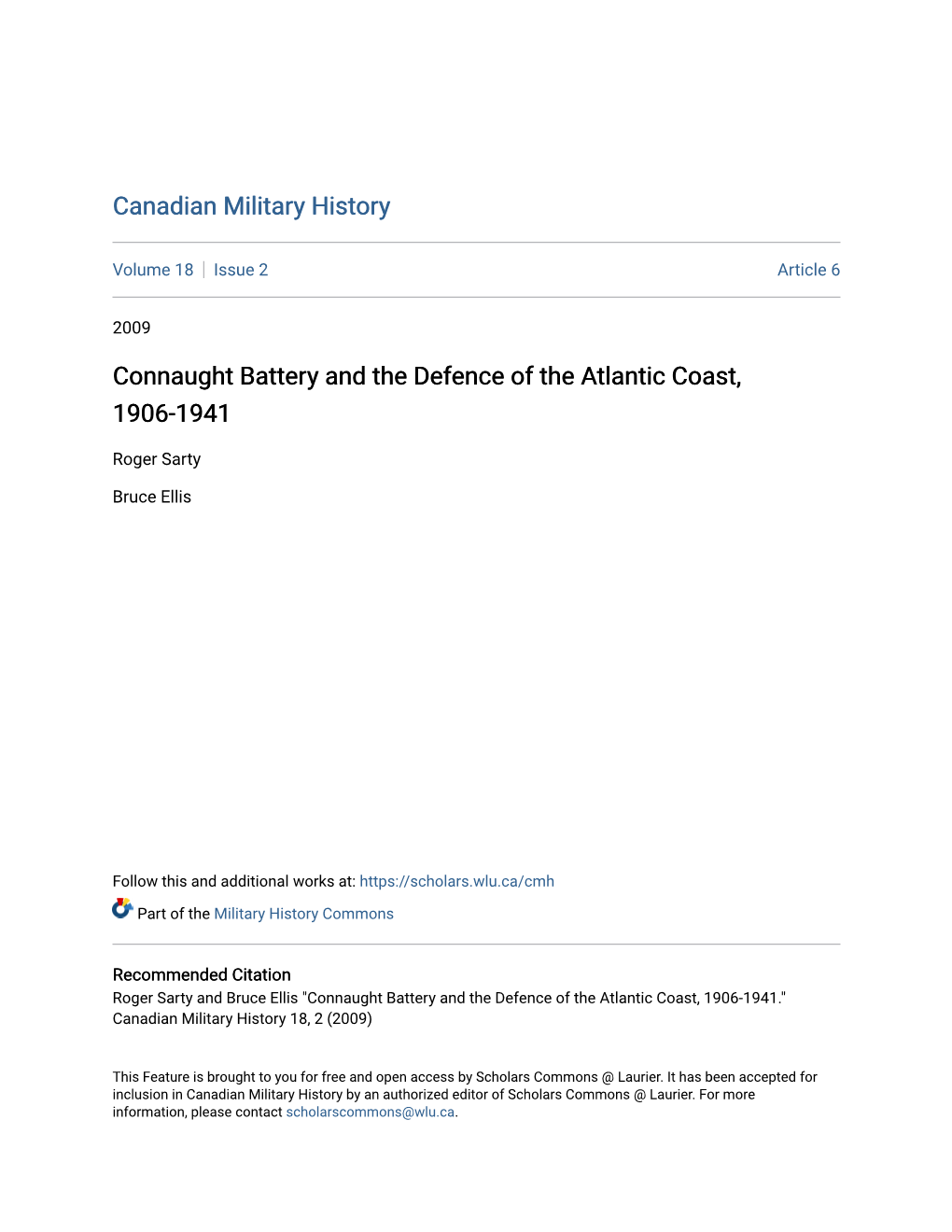 Connaught Battery and the Defence of the Atlantic Coast, 1906-1941