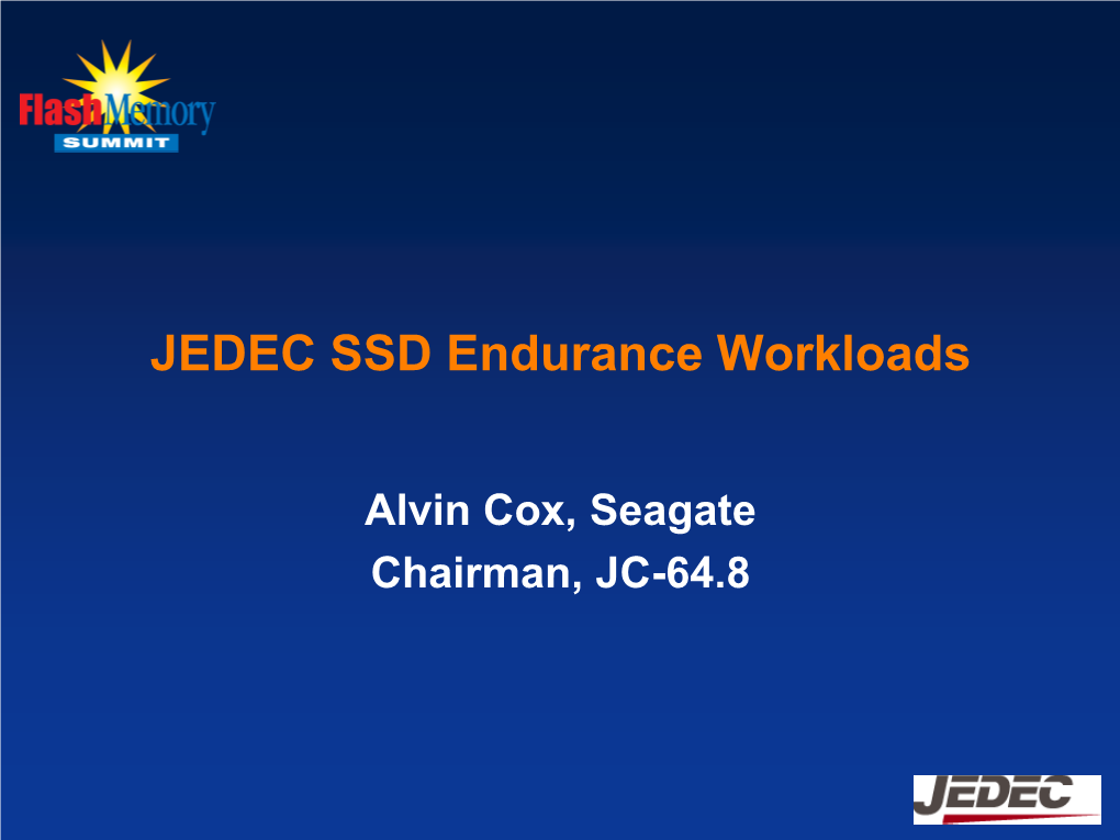 JEDEC SSD Endurance Workloads