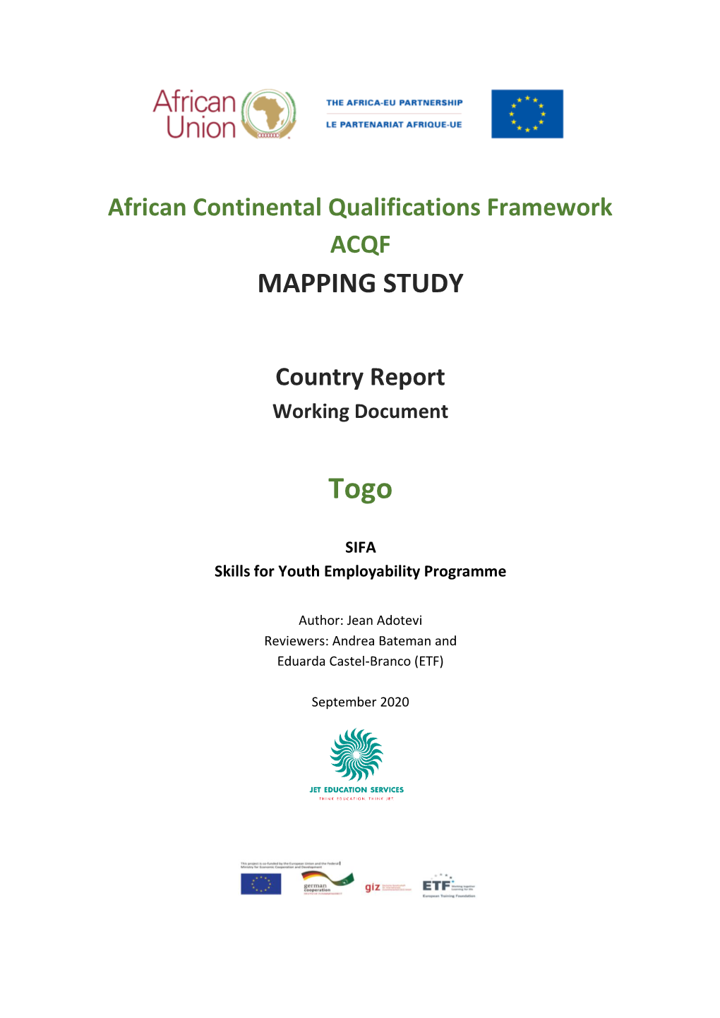 African Continental Qualifications Framework ACQF MAPPING STUDY