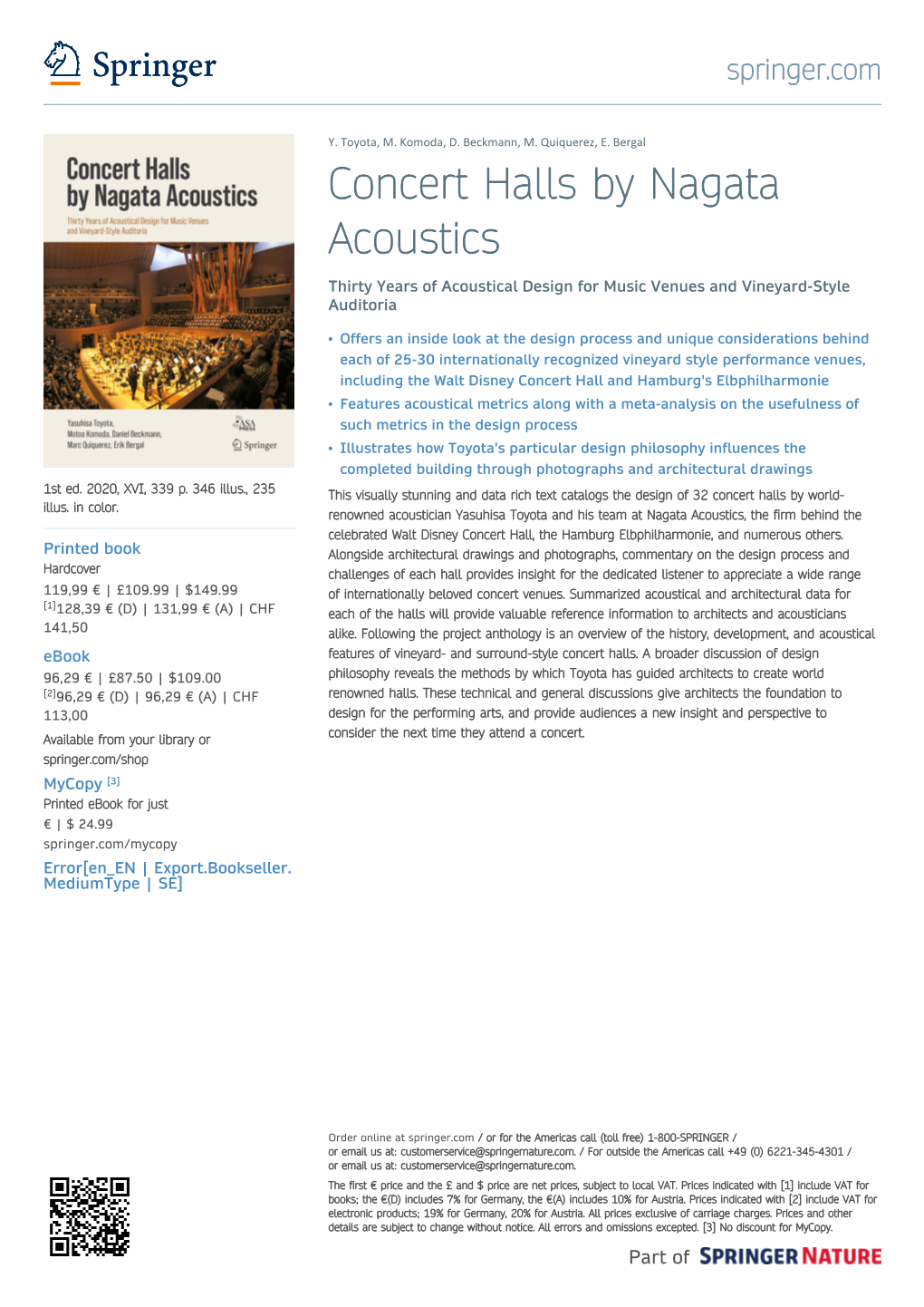 Concert Halls by Nagata Acoustics Thirty Years of Acoustical Design for Music Venues and Vineyard-Style Auditoria