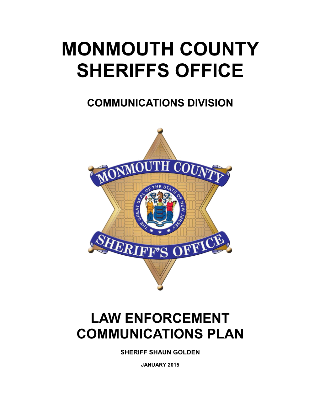 Monmouth County Sheriffs Office Communications Division Law