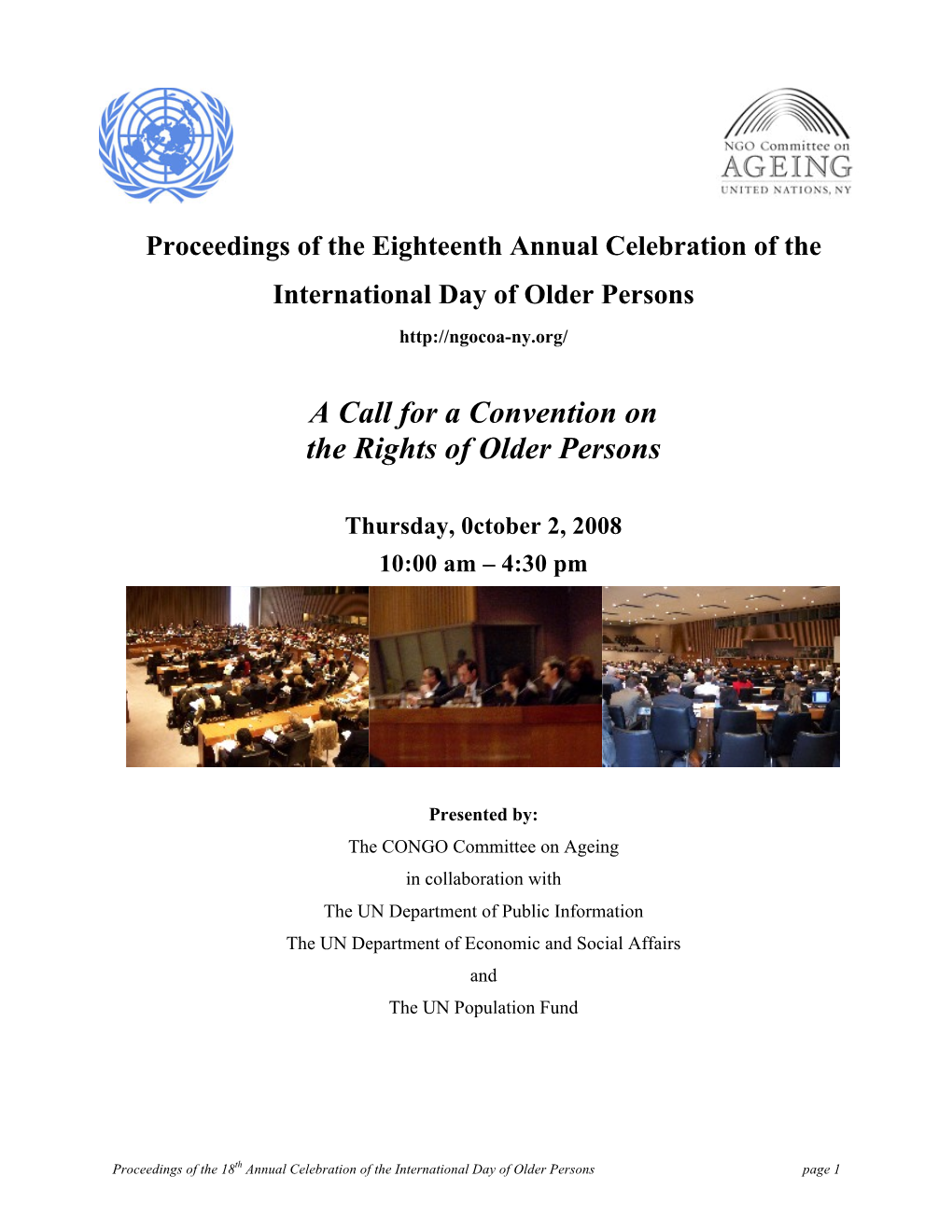 A Call for a Convention on the Rights of Older Persons