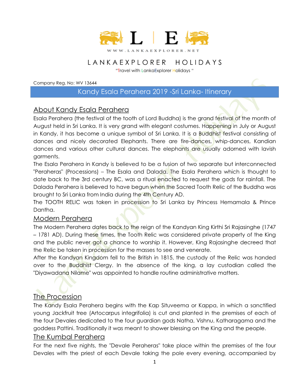 LANKAEXPLORERHOLIDAYS Kandy Esala Perahera 2019