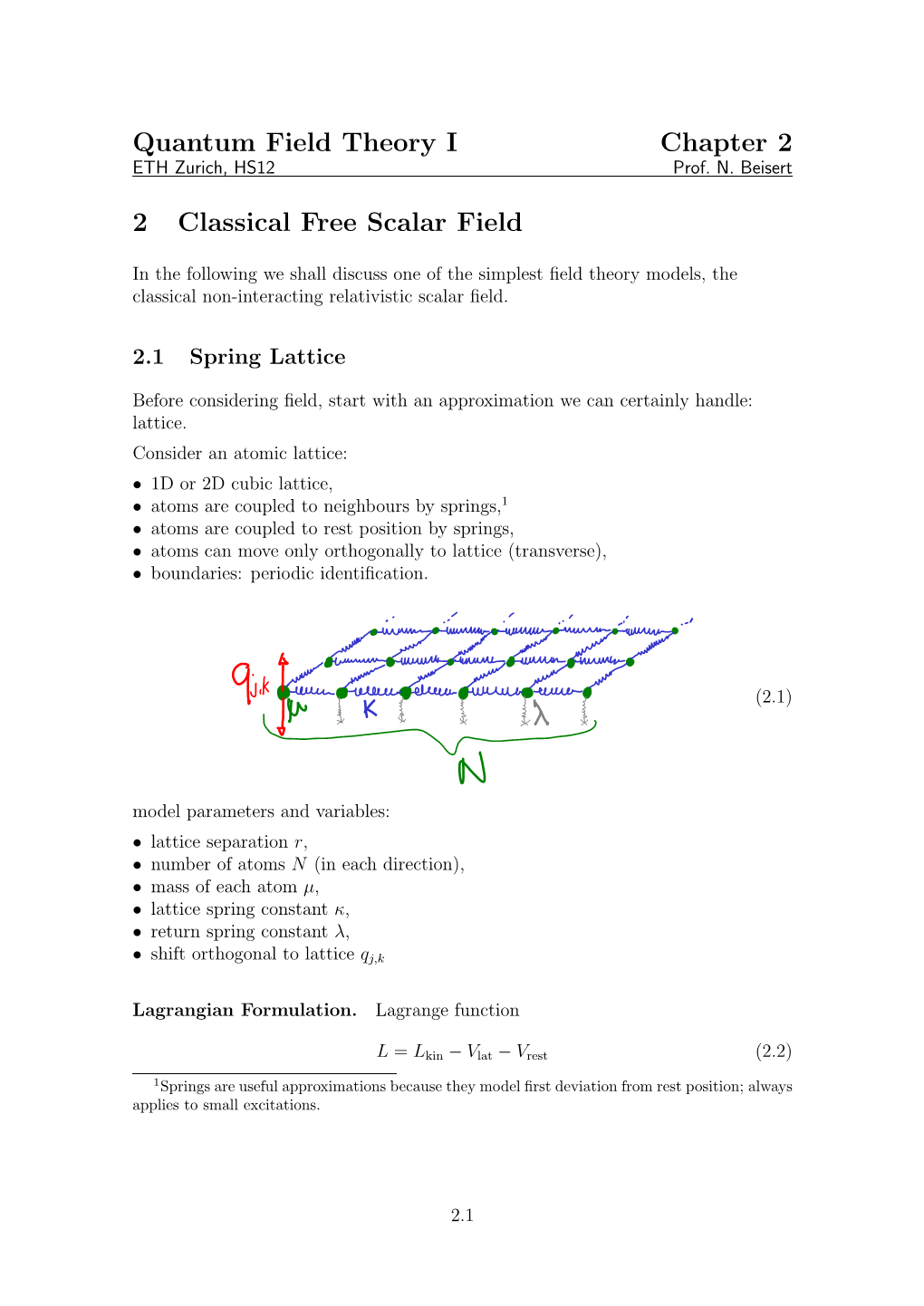 Quantum Field Theory I, Chapter 2