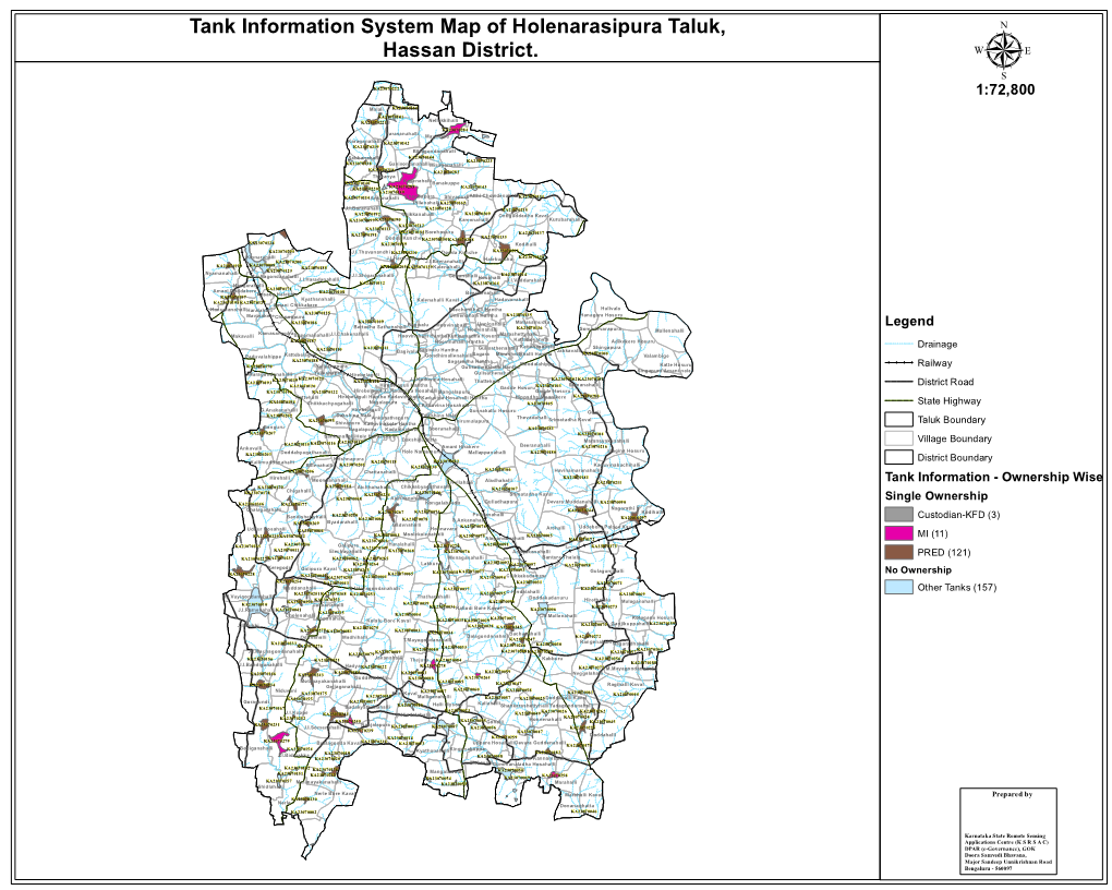 Tank Information System Map of Holenarasipura Taluk, Hassan District