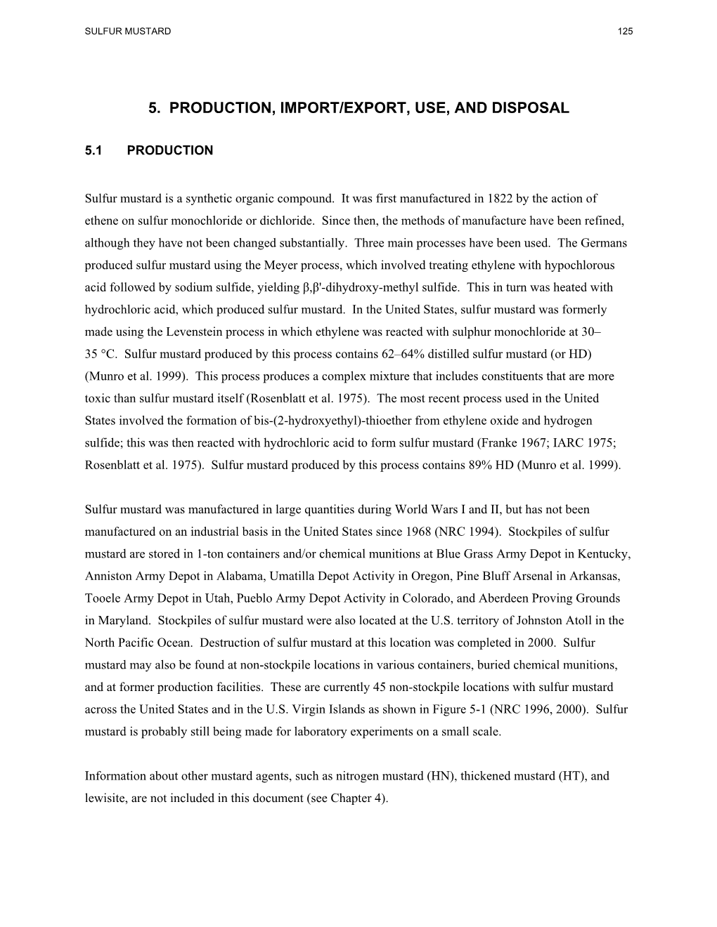 5. Production, Import/Export, Use, and Disposal