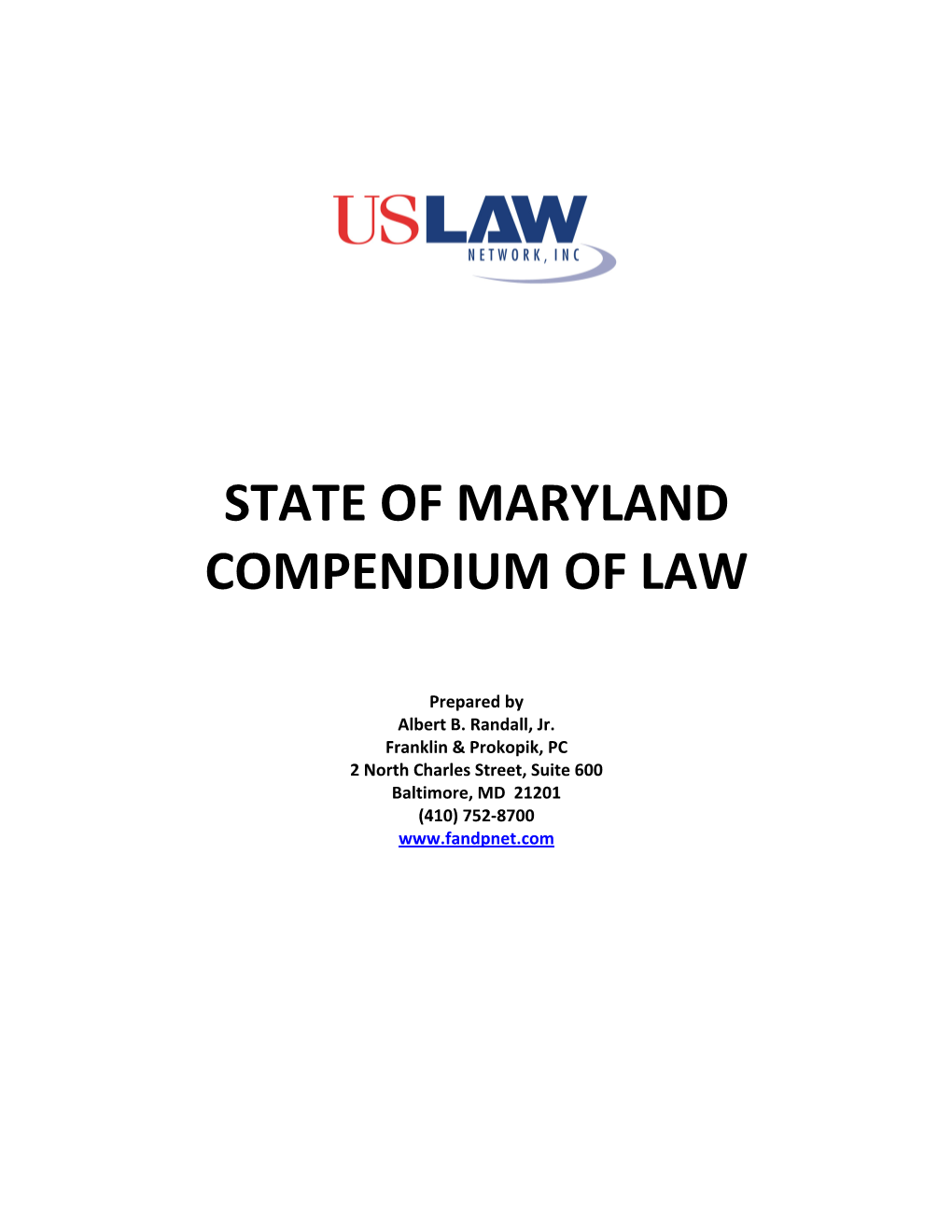 Uslaw Compendium Survey of State Laws – Maryland