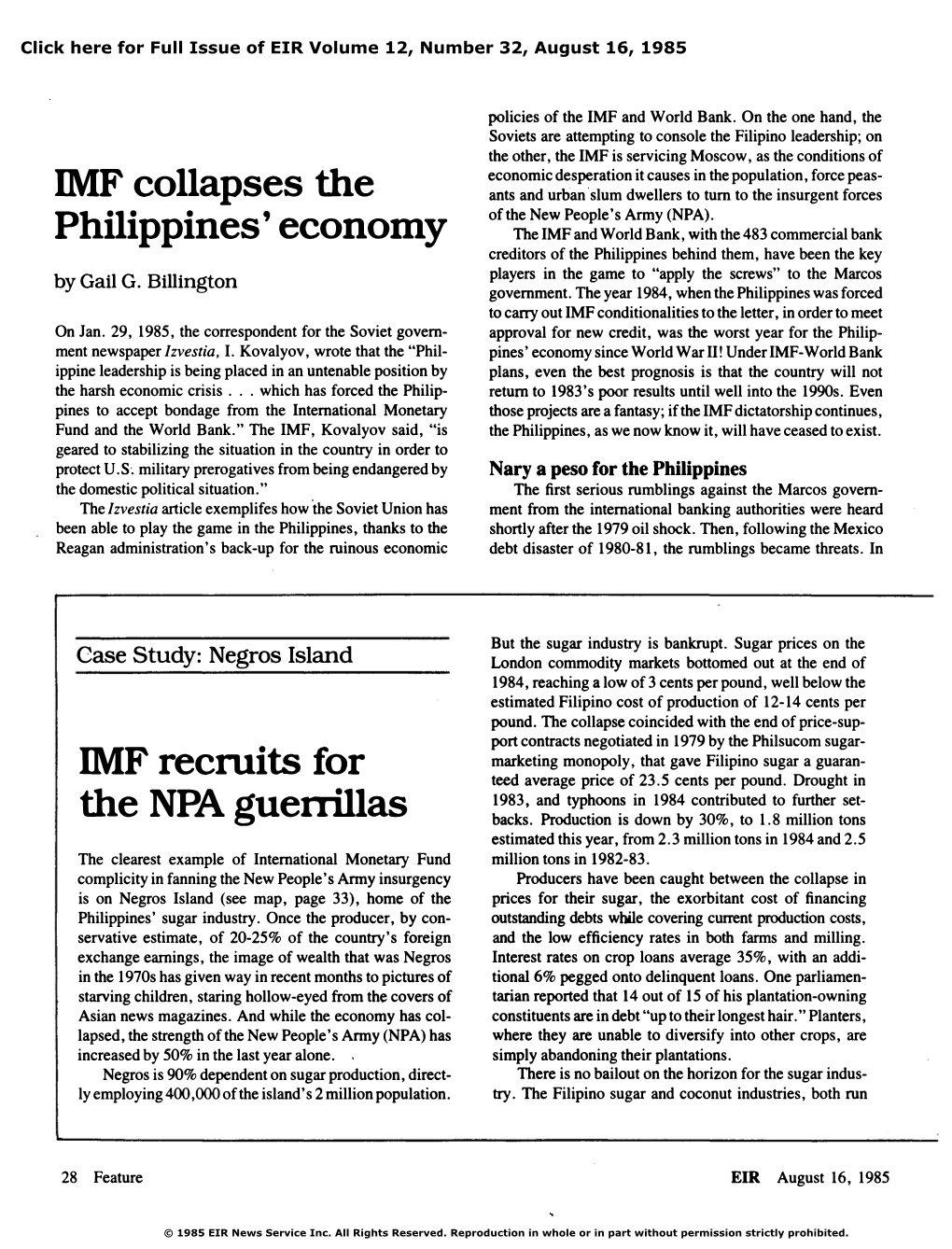IMF Collapses the Philippines' Economy