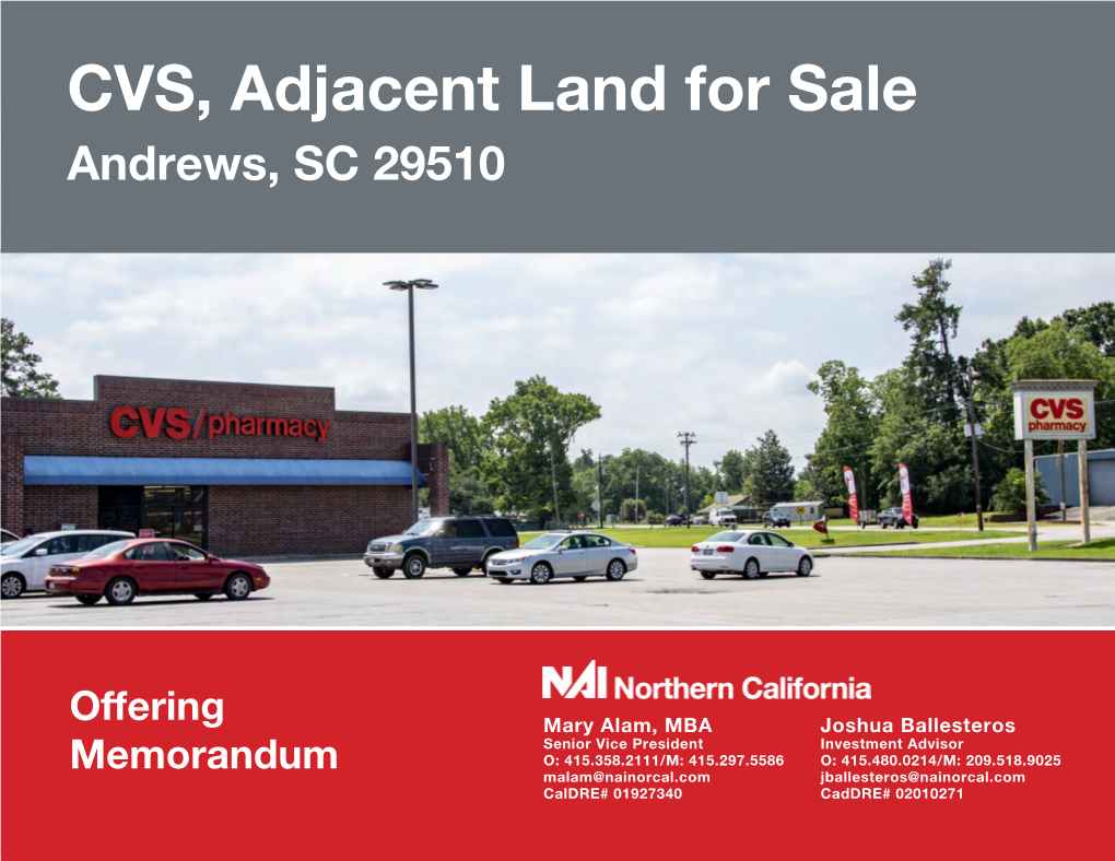 CVS, Adjacent Land for Sale Andrews, SC 29510