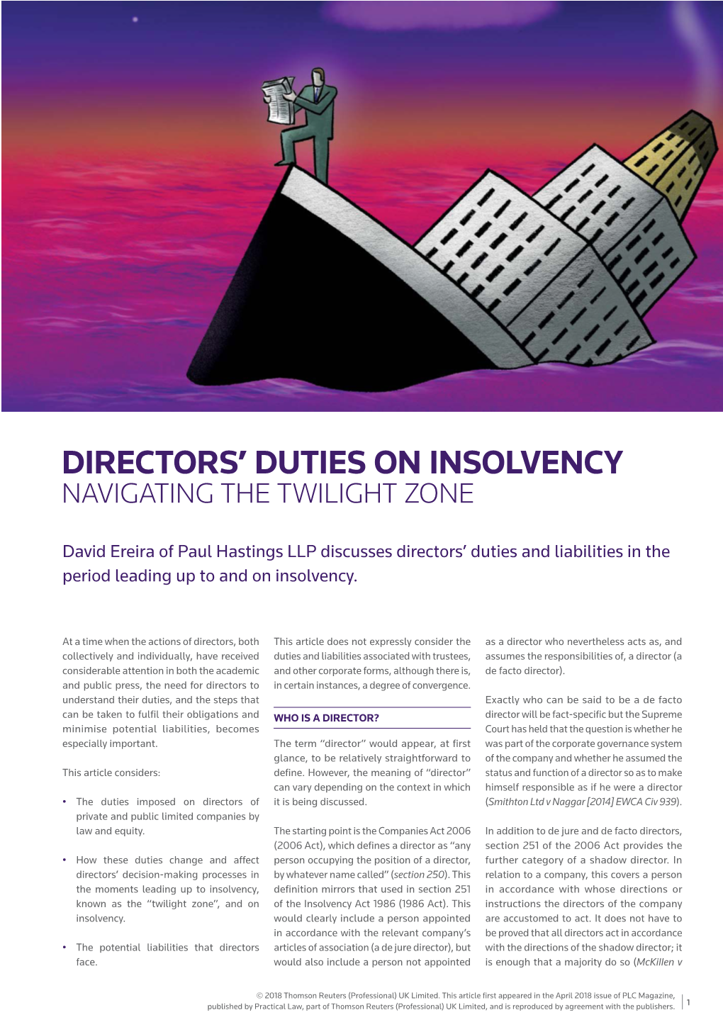 Directors' Duties on Insolvency