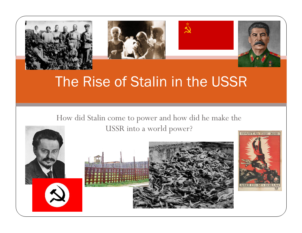 The Rise of Stalin in the USSR