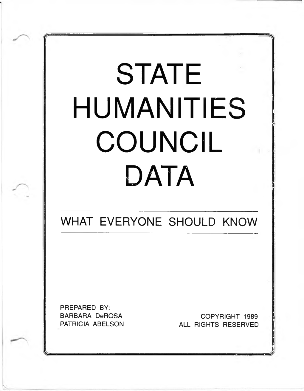 State Humanities Council Data