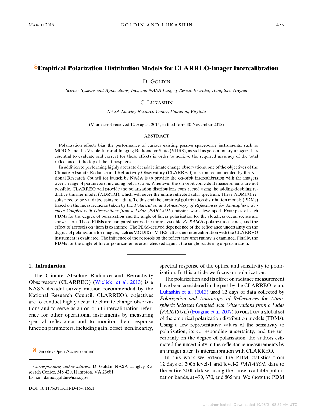 Empirical Polarization Distribution Models for CLARREO-Imager Intercalibration