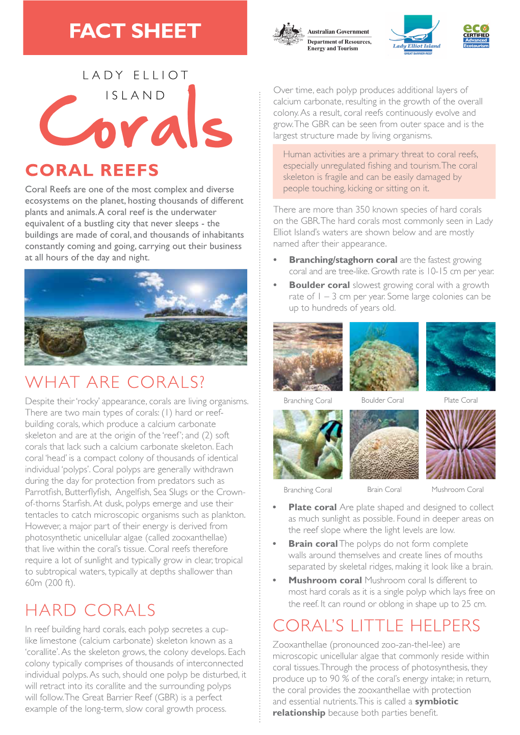 Corals Especially Unregulated Fishing and Tourism