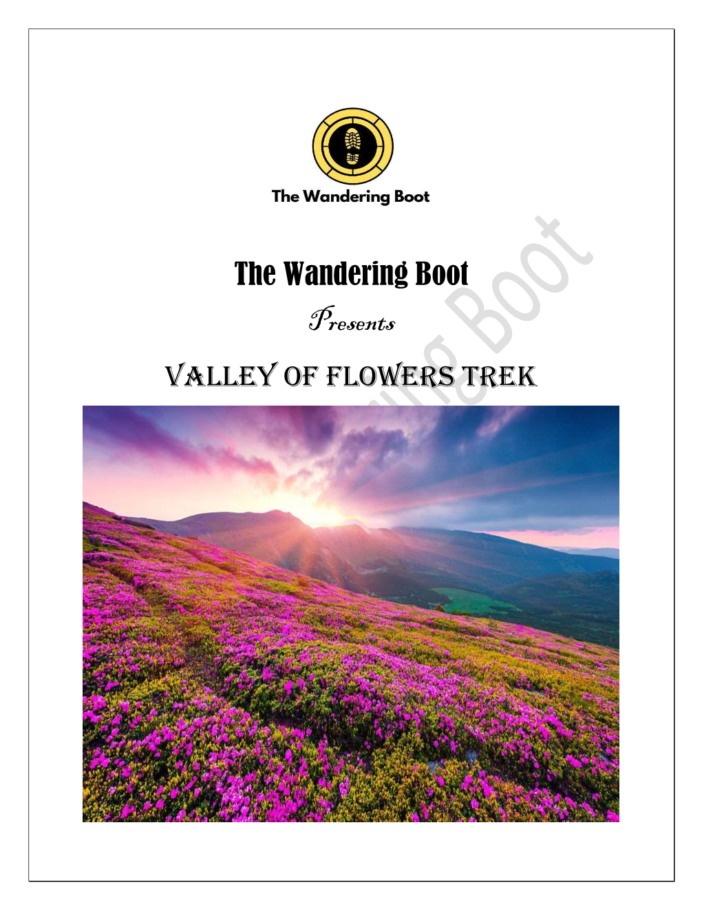 The Wandering Boot Presents VALLEY of FLOWERS TREK