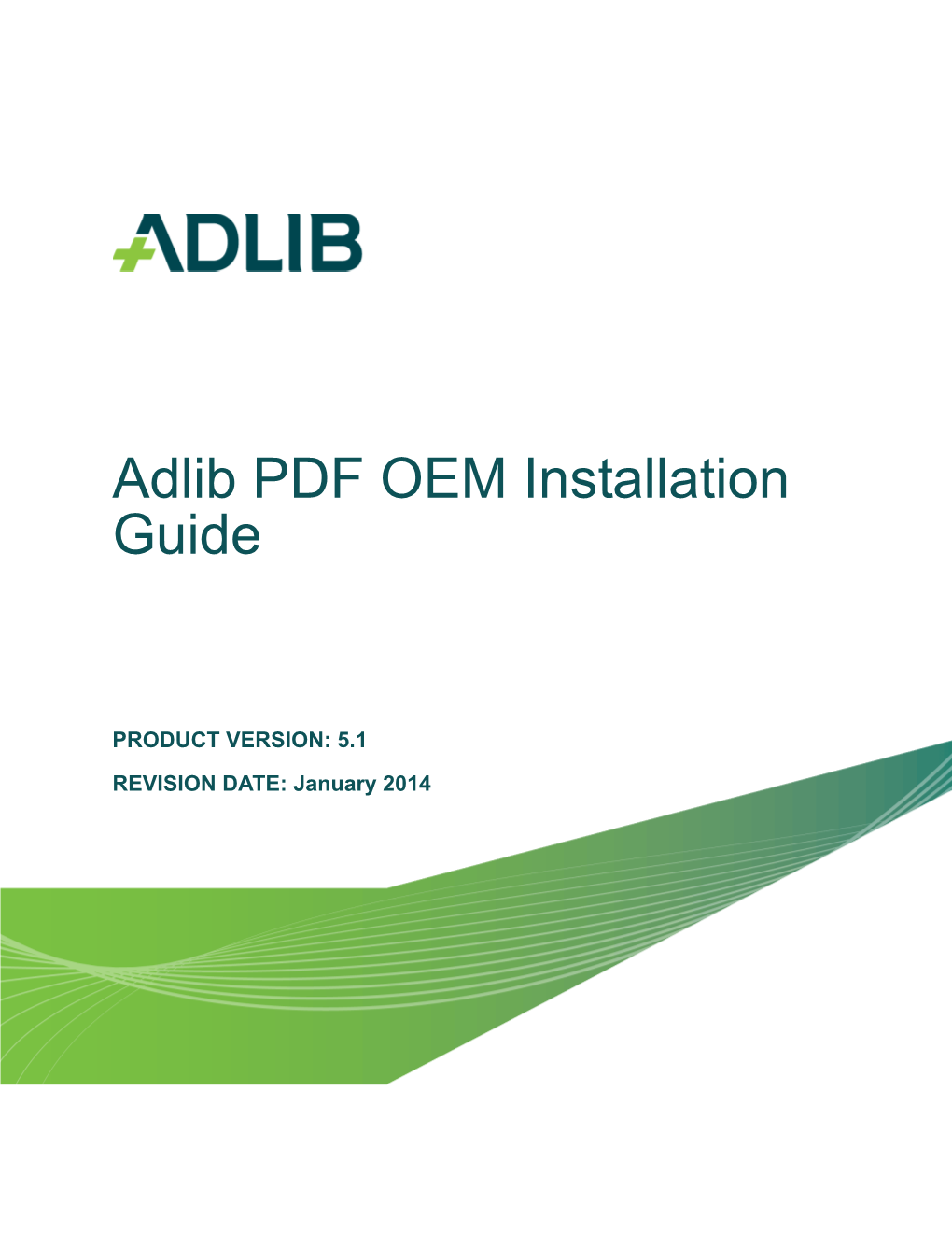 Adlib PDF OEM Installation Guide