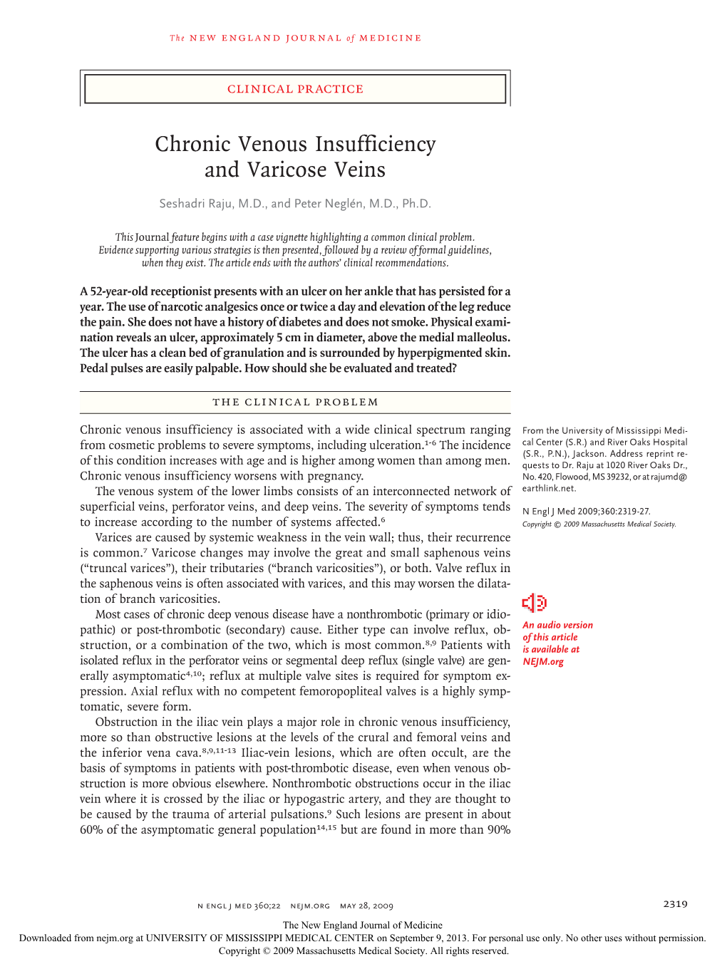 Chronic Venous Insufficiency and Varicose Veins