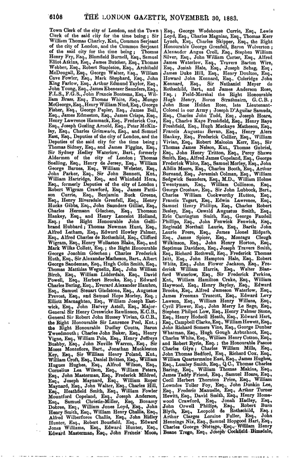 6168 the London Gazette, November 30, 1883