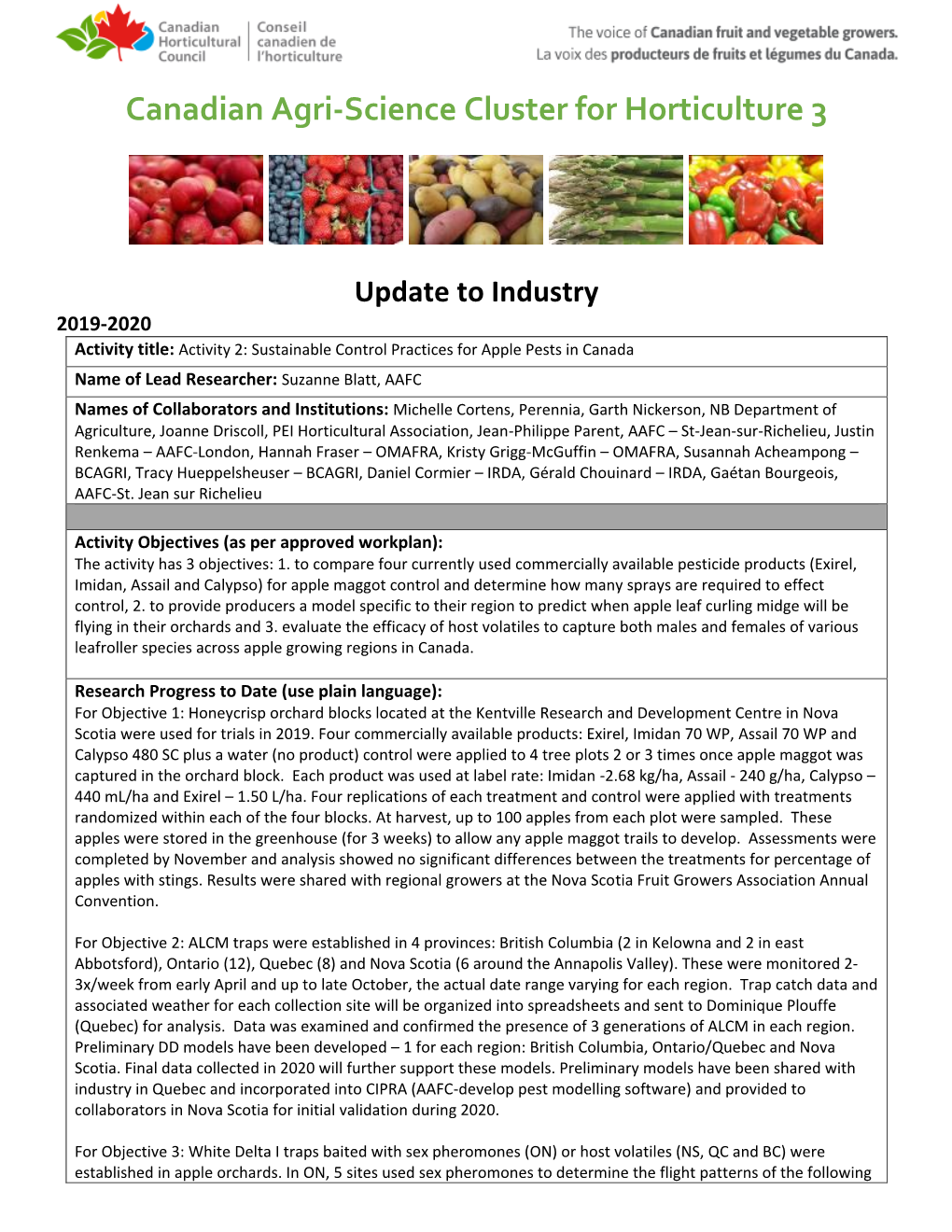 Canadian Agri-Science Cluster for Horticulture 3
