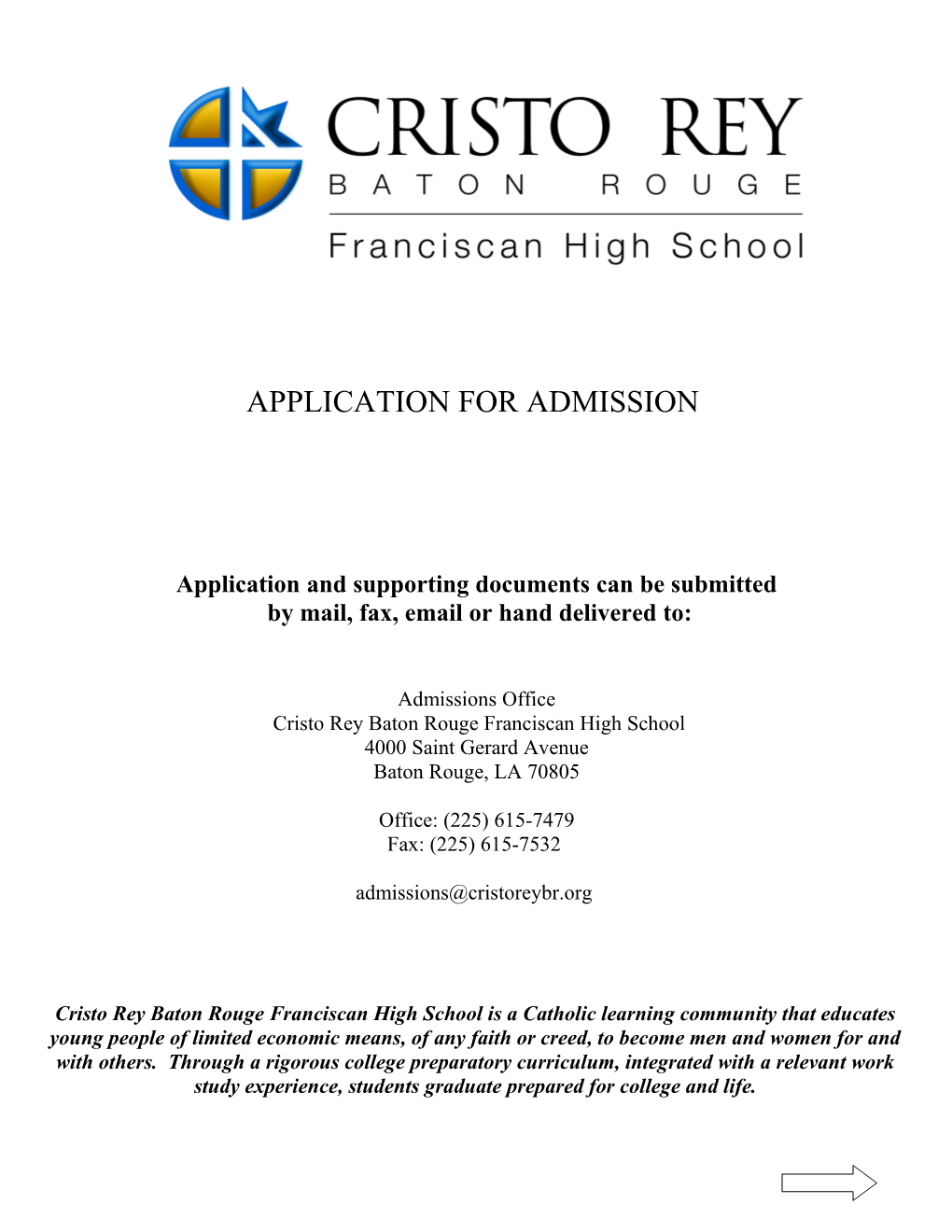 Application for Admissions