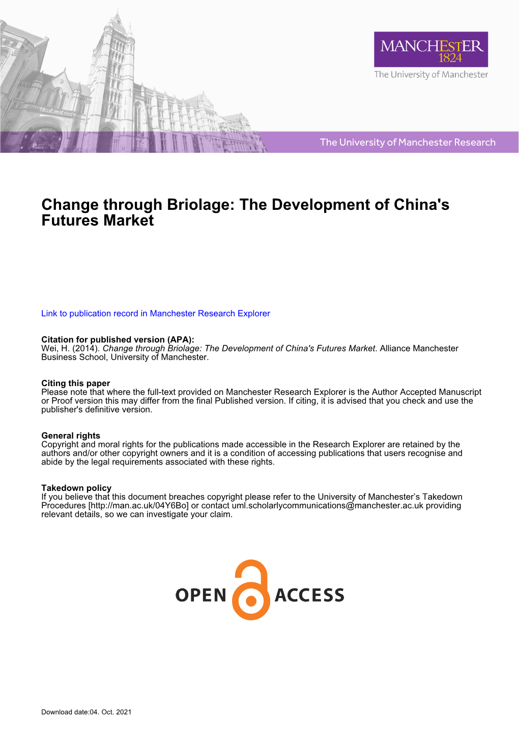 The Development of China's Futures Market