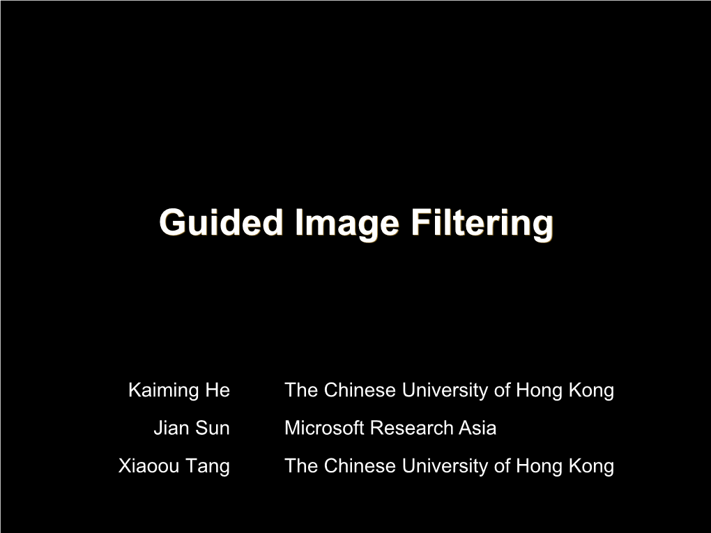 Guided Image Filtering