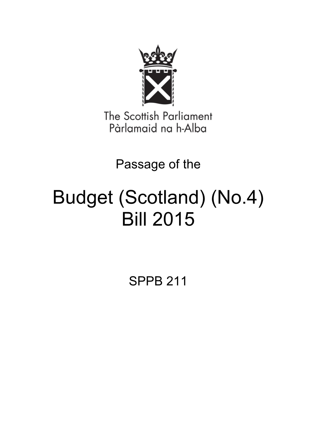 Budget (Scotland) (No.4) Bill 2015