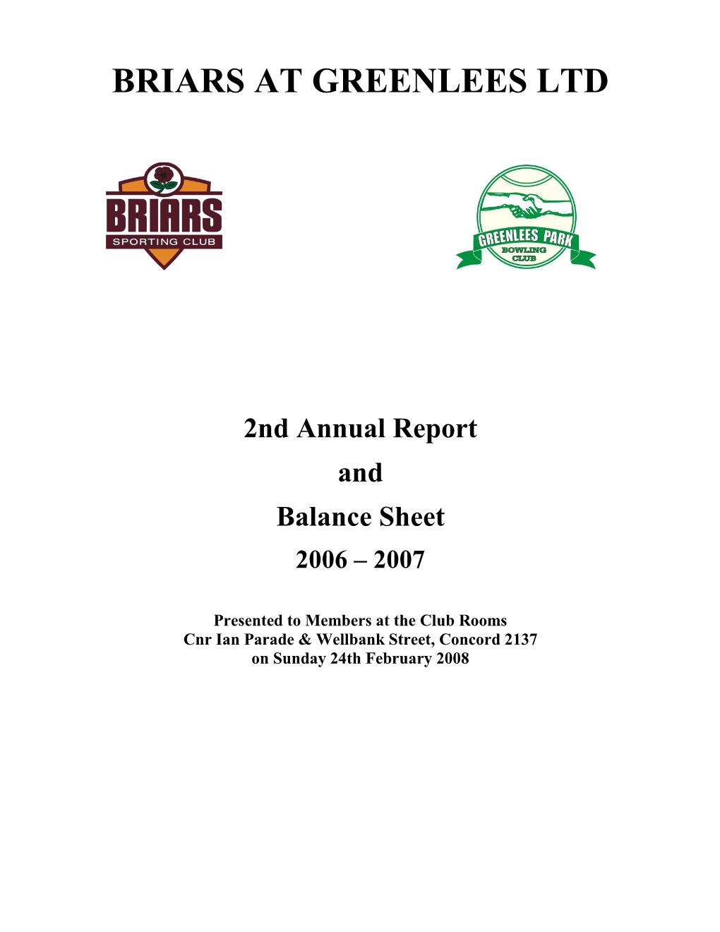 Briars Sports 2Nd Annual Report 2006-2007