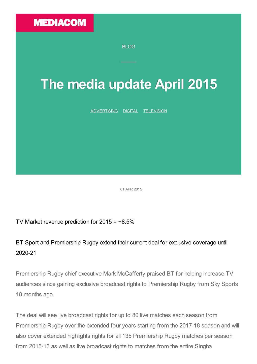 The Media Update April 2015