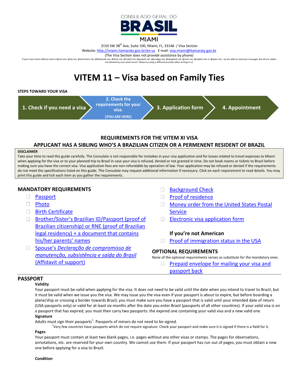 VITEM 11 – Visa Based on Family Ties