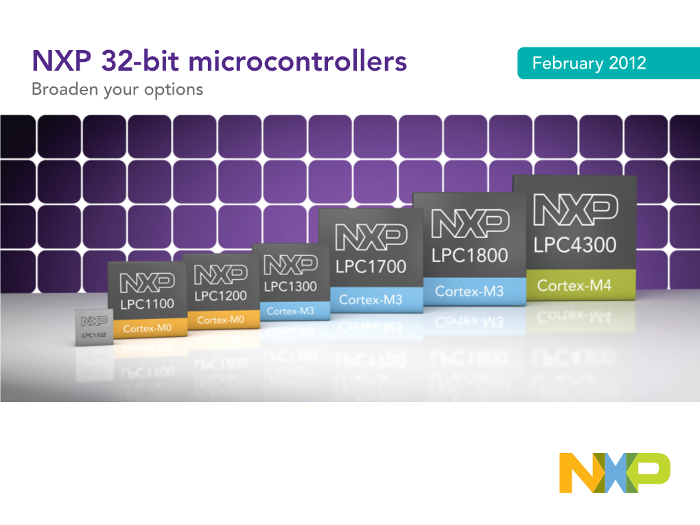 NXP 32-Bit Microcontrollers February 2012 Broaden Your Options