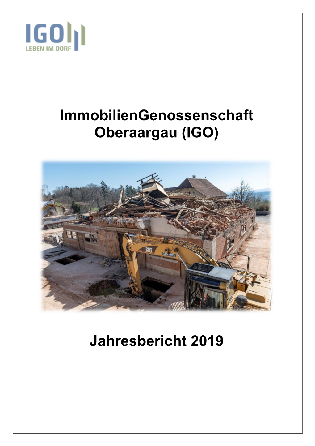 Immobiliengenossenschaft Oberaargau (IGO) Jahresbericht 2019