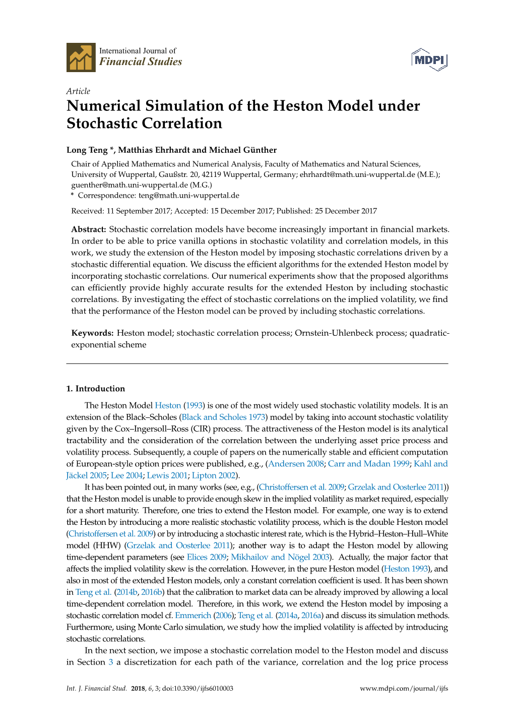 Numerical Simulation of the Heston Model Under Stochastic Correlation