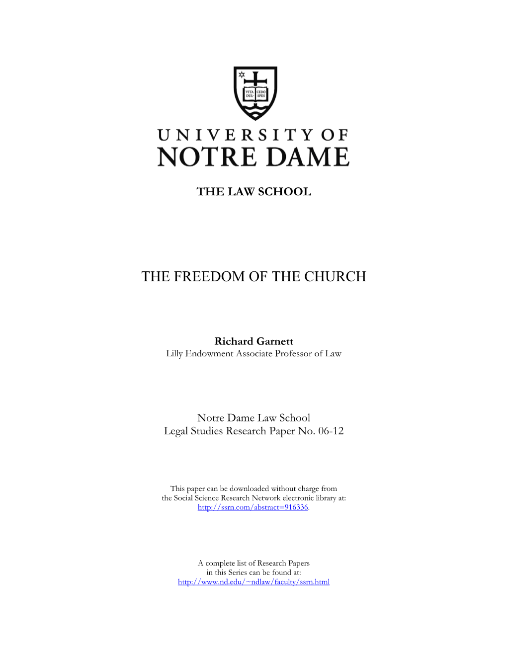 The Freedom of the Church