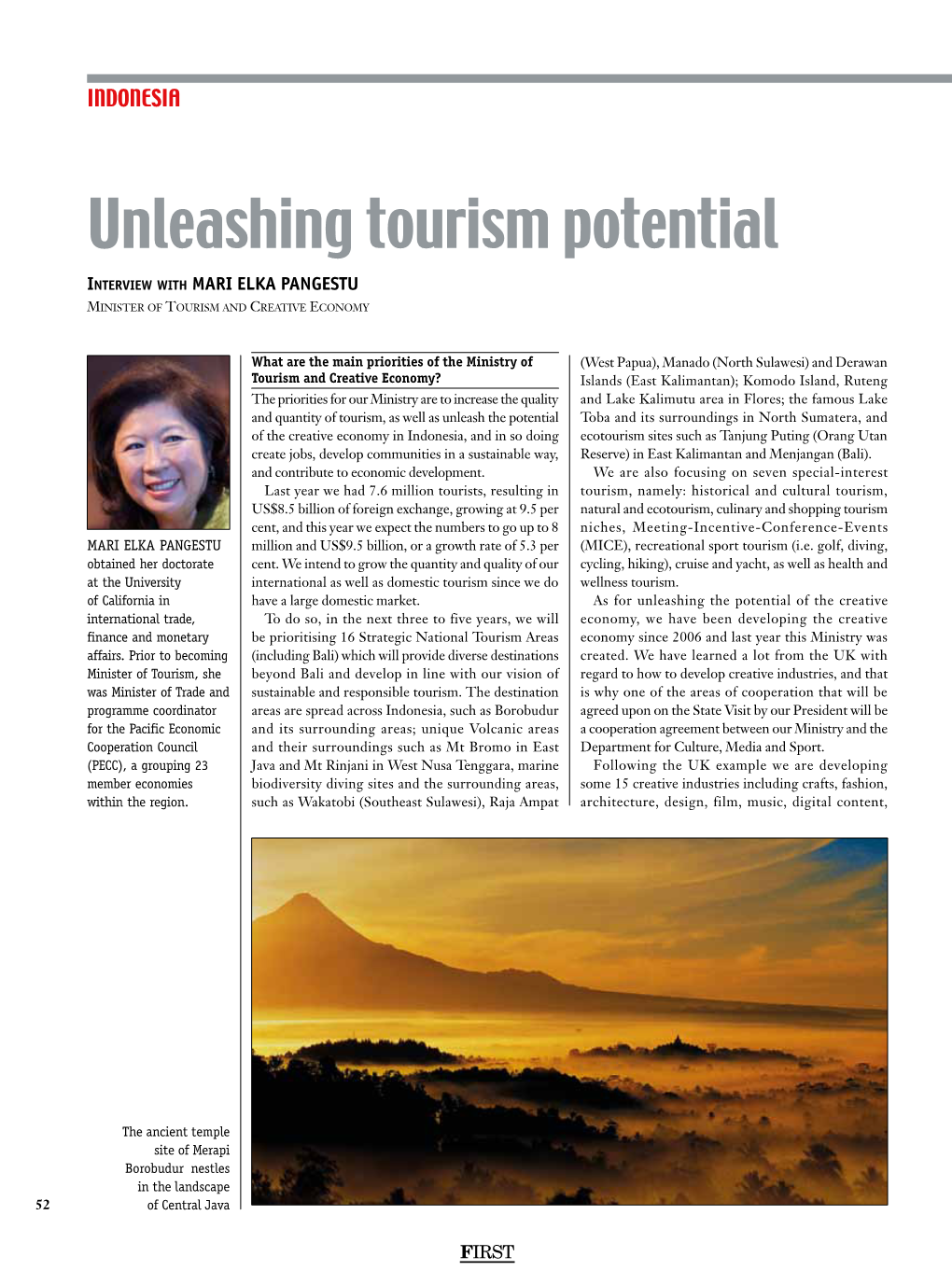 Unleashing Tourism Potential Interview with Mari Elka Pangestu Minister of Tourism and Creative Economy