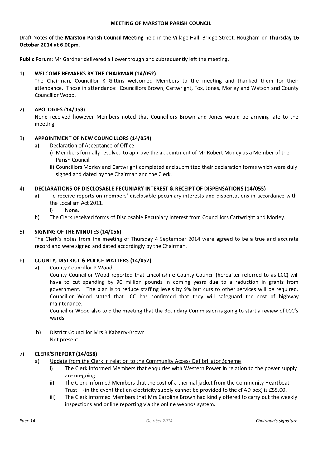 Notice of Meeting of Cranwell Parish Council