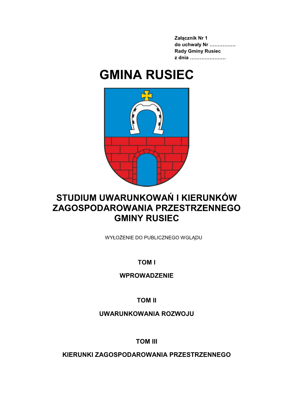 Gmina Rusiec Studium Uwarunkowań I Kierunków Zagospodarowania