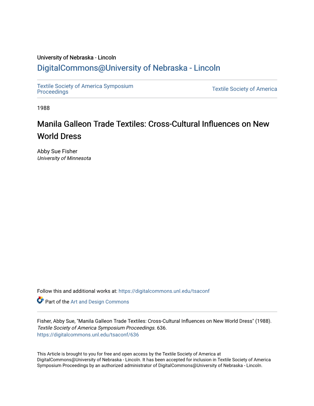 Manila Galleon Trade Textiles: Cross-Cultural Influences on New World Dress