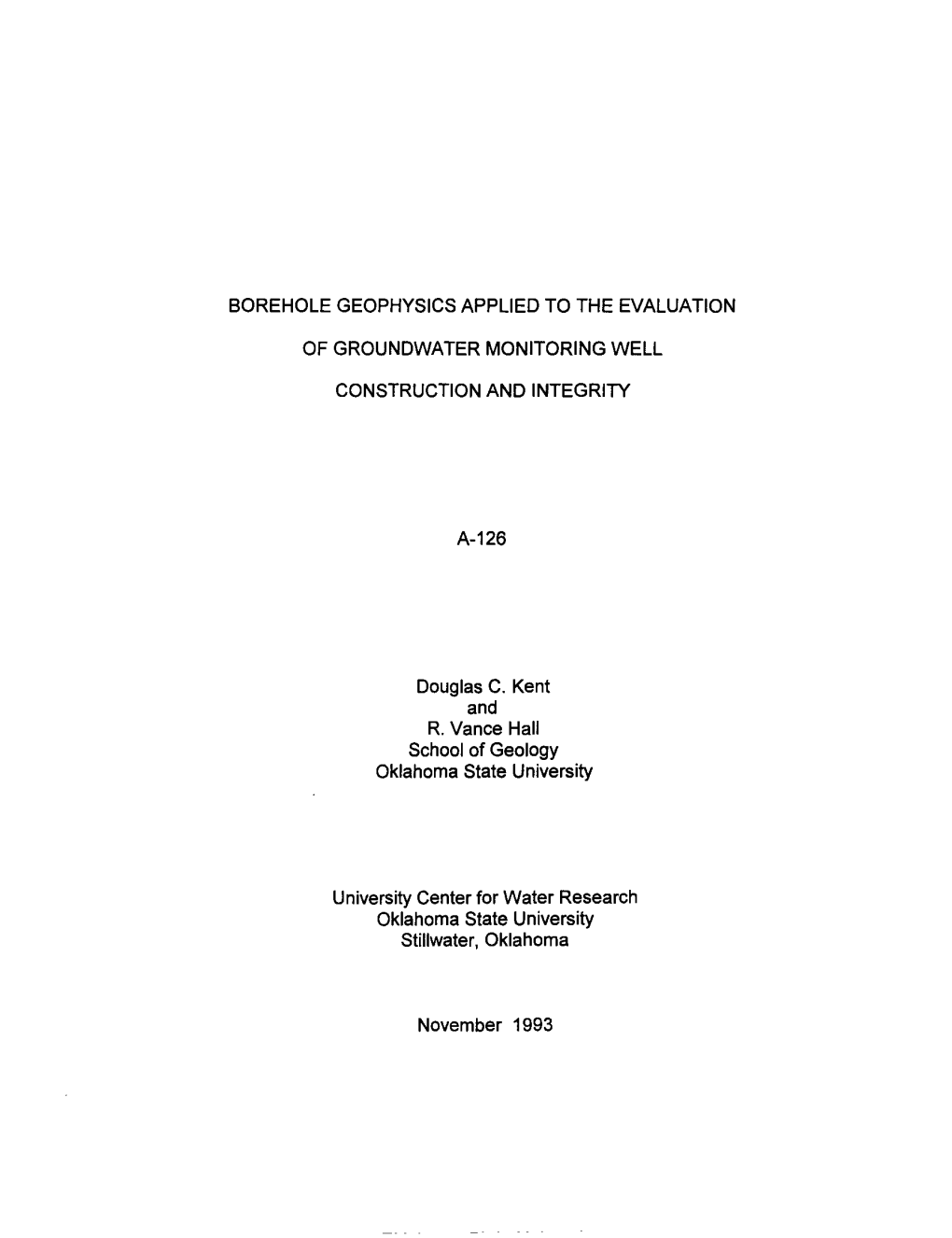 Borehole Geophysics Applied to the Evaluation Of